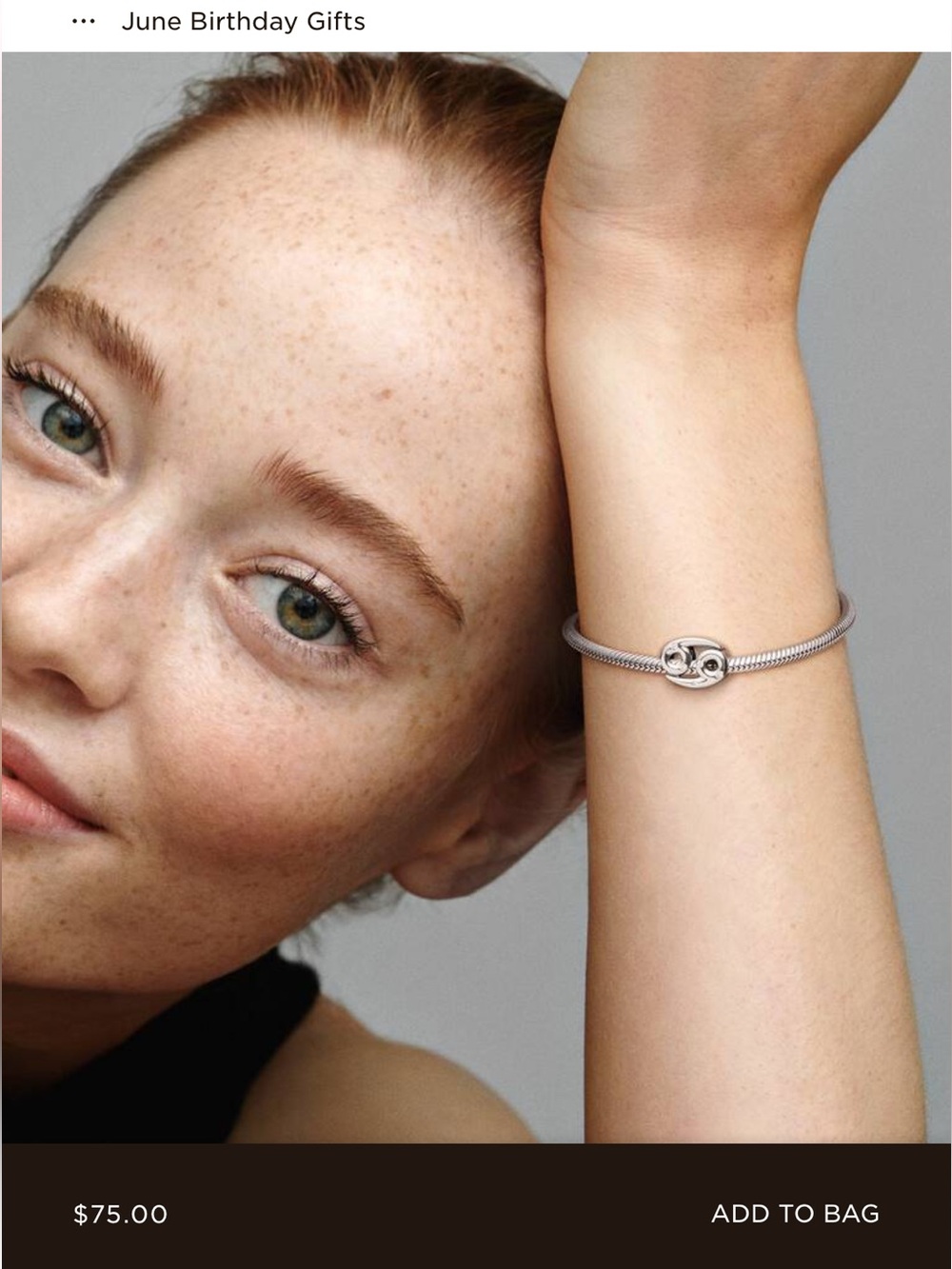 June Birthday 🎁 Pandora Sparkling Cancer Zodiac Charm